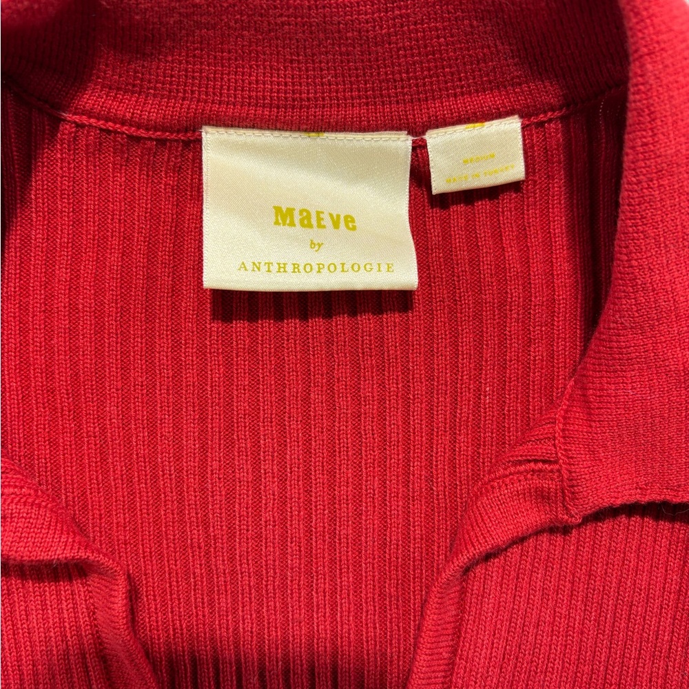 Maeve Red V-Neck Sweater - Picture 5 of 7